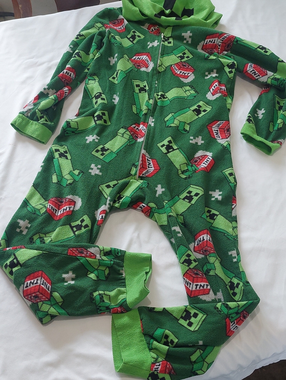 Kids Minecraft Print One-Piece Pajama.size 8 To 10